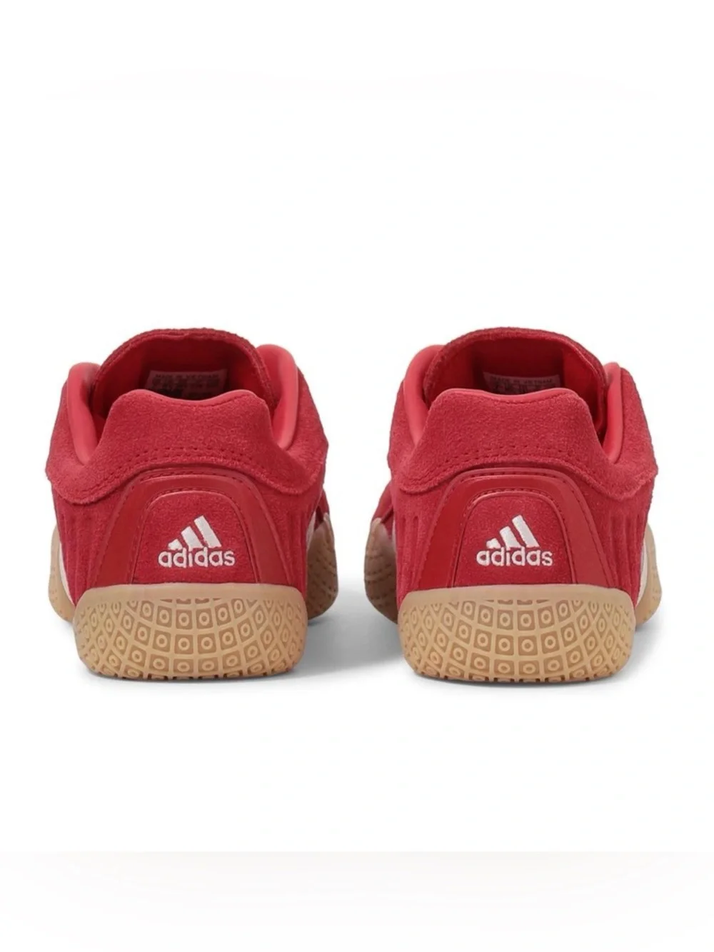 adidas Red Suede Trainer with White Stripes - Picture 7 of 7